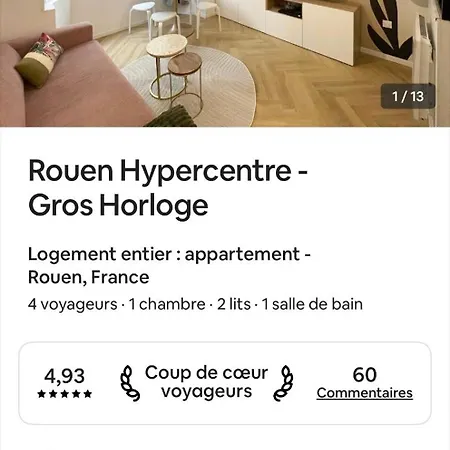 De Charme - Hypercentre Gros Horloge Ruão